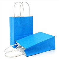 Azowa Gift Bags Mini Kraft Paper Bags With Handleslight Blue 25 Pcs