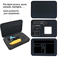 Large Carrying Case With Customizable Foam Protective Storage Case For Sports Camera Sjcam Monopole Accessories Yi 4K Lcd Sd Car