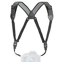 Usa Gear Dslr Camera Strap Chest Harness With Quick Release Buckles Polka Dot Neoprene Pattern And Accessory Pockets Compatib