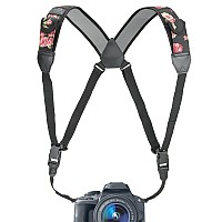 Usa Gear Dslr Camera Strap Chest Harness With Quick Release Buckles Floral Neoprene Pattern And Accessory Pockets Compatible