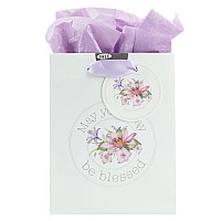 Christian Art Gifts Gift Bag With Tissue Paper Blessings From Above Jeremiah 177 Bible Verse Purple Small