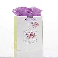 Christian Art Gifts Gift Bag With Tissue Paper Blessings From Above Jeremiah 177 Bible Verse Purple Small