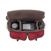 Billingham Hadley Small Pro Camera Bag Burgundy Canvaschocolate Leather