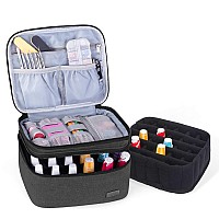 Luxja Nail Polish Carrying Case Holds 20 Bottles 15Ml 05 Floz Portable Organizer Bag For Nail Polish And Manicure Set