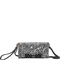 Sakroots Thea Phone Wallet Crossbody Blackwhite Spirit Desert One Size