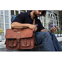 Cuero Dhk 14 Inch Vintage Handmade Leather Messenger Bag For Laptop Briefcase Best Computer Satchel Distressed Bag