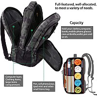 Matein Travel Backpack With Usb Sturdy College School Backpack For 156 Inch Laptop With Anti Theft Pocket For Women Men Sli