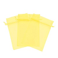 100 Pcs Yellow 3X4 Sheer Drawstring Organza Bags Jewelry Pouches Wedding Party Favor Gift Bags Gift Bags Candy Bags Kyezi Desig