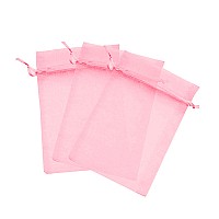 100 Pcs Pink 3X4 Sheer Drawstring Organza Bags Jewelry Pouches Wedding Party Favor Gift Bags Gift Bags Candy Bags Kyezi Design