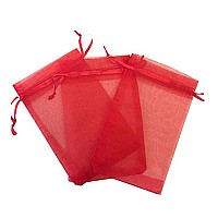 50 Pcs Red 3X4 Sheer Drawstring Organza Bags Jewelry Pouches Wedding Party Favor Gift Bags Gift Bags Candy Bags Kyezi Design And