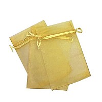 100 Pcs Gold 2X3 Sheer Drawstring Organza Bags Jewelry Pouches Wedding Party Favor Gift Bags Gift Bags Candy Bags Kyezi Design A