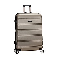 Rockland Melbourne Hardside Expandable Spinner Wheel Luggage Silver Checkedlarge 28Inch