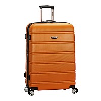 Rockland Melbourne Hardside Expandable Spinner Wheel Luggage Orange Checkedlarge 28Inch