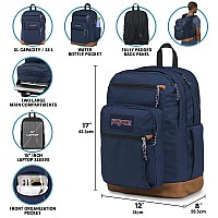 Jansport Cool Backpack With 15Inch Laptop Sleeve Large Computer Bag Rucksack With 2 Compartments Ergonomic Straps Russet R