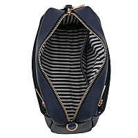 Fashionpuzzle Triple Zip Small Crossbody Bag Navy