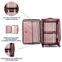 Travelpro Platinum Elite Softside Expandable Checked Luggage 8 Wheel Spinner Large Suitcase Tsa Lock Men And Women Bordeaux