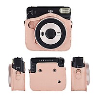 Phetium Protective Case Compatible With Fujifilm Instax Square Sq6 Instant Film Camera Soft Pu Leather Bag With Adjustable Shou