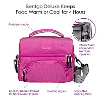 Bentgo Deluxe Lunch Bag Durable And Insulated Lunch Tote With Zippered Outer Pocket Internal Mesh Pocket Padded Adjustable