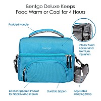 Bentgo Deluxe Lunch Bag Durable And Insulated Lunch Tote With Zippered Outer Pocket Internal Mesh Pocket Padded Adjustable