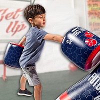 Franklin Sports Inflatable Punching Bag Bopper Glove Set Perfect For Kids Toddlers Oversized Boxing Bag Gloves Small