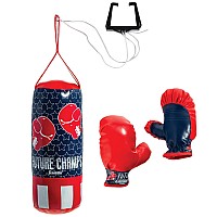 Franklin Sports Future Champs Kids Mini Boxing Set Includes Kids Boxing Gloves Punching Bag Door Jam Bracket With Rope For