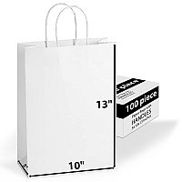 Paper Gift Bags Bulk With Handles 100 Bags 10 X 5 X 13 Ideal For Shopping Packaging Retail Party Craft Gifts Wedding R