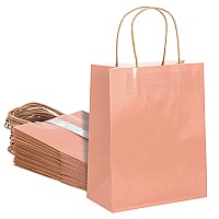 Juvale 24 Pack Of Pink Glossy Medium Paper Gift Bags With Handles 8 X 4 X 10 Inch For Wedding Receptions Baby Shower Birthday