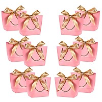 Wantgor Gift Bags With Handles 8X6X25Inch Paper Party Favor Bag Bulk With Bow Ribbon For Birthday Weddingbridesmaid Celebration