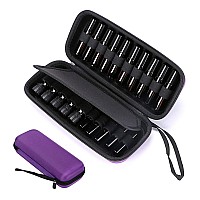 Hipiwe Eva Essential Oils Carrying Case Organizer For 20 Bottles 5Ml 10Ml Standard And Rollers Bottles Portable Hard Shell Essen