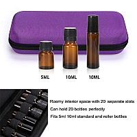 Hipiwe Eva Essential Oils Carrying Case Organizer For 20 Bottles 5Ml 10Ml Standard And Rollers Bottles Portable Hard Shell Essen