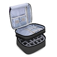 Luxja Nail Polish Carrying Case - Holds 20 Bottles (15Ml - 0.5 Fl.Oz), Double-Layer Bag For Nail Polish And Manicure Tools, Black