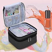 Luxja Nail Polish Carrying Case - Holds 20 Bottles (15Ml - 0.5 Fl.Oz), Double-Layer Bag For Nail Polish And Manicure Tools, Black