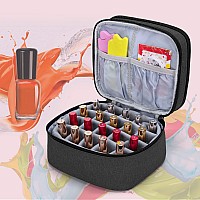 Luxja Nail Polish Carrying Case - Holds 20 Bottles (15Ml - 0.5 Fl.Oz), Double-Layer Bag For Nail Polish And Manicure Tools, Black