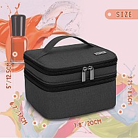 Luxja Nail Polish Carrying Case - Holds 20 Bottles (15Ml - 0.5 Fl.Oz), Double-Layer Bag For Nail Polish And Manicure Tools, Black