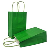 Azowa Gift Bags Small Kraft Paper Bags With Handles For Her5 X 31 X 82 In Green 25 Pcs