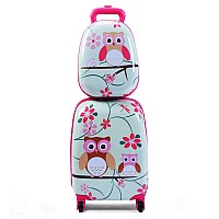 Honey Joy Kids Luggage 12 Travel Backpack 16 Hard Shell Toddler Suitcase Children Rolling Luggage With Wheels Retract