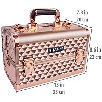 Shany Premier Fantasy Professional Makeup Train Case Cosmetic Box Portable Makeup Case Organizer Jewelry Storage With Locks 3 T