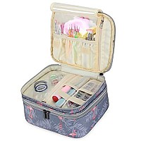 LUXJA Nail Polish Carrying Case - Holds 30 Bottles (15ml - 0.5 fl.oz), Double-layer Organizer for Nail Polish and Manicure Set, Flamingo (Bag Only)