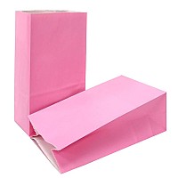 Keyyoomy Small Paper Bags 24 Ct Pink Printed Party Favor Bags For Wedding Shower Kids Birthday Party94X 51X 31 In