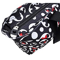 Disney Tote Mickey Minnie Mouse Icon Polka Dot Print Travel Bag Black