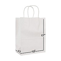 Paper Bags With Handles Bulk 13 X 7 X 17 25 Bags Ideal For Shopping Packaging Retail Party Craft Gifts Wedding Recycle