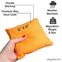 Play Platoon Weather Resistant Cornhole Bags Set Of 8 Regulation Corn Hole Bean Bags Orange Blue Durable Duck Cloth Corn