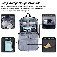 Maxtop Laptop Backpack For Women Men College Bookbag Business Travel Backpack Water Resistant Computer Backpack With Usb Chargin