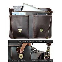 Rustic Town Handmade 16 Inch Brown Leather Shoulder Briefcase Messenger Bag Mens 156Inch Laptop Satchel