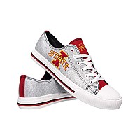 Iowa State Cyclones Ncaa Womens Glitter Low Top Canvas Shoes 9Xl