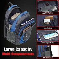 Proetrade Backpack Bookbag For College Sturdy Travel Business Hiking Fit Laptop Up To 156 Inch Multi Compartment Gifts For Men