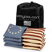 Play Platoon Weather Resistant Cornhole Bags Set Of 8 Regulation Corn Hole Bean Bags Betsy Ross Vintage American Flag Dura