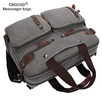 Crocod 3 In 1 Convertible Laptop Backpack 173 Inch Messenger Bag For Men Multifunctional Travel Laptop Bag For College Men W