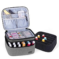 Luxja Nail Polish Carrying Case Holds 20 Bottles 15Ml 05 Floz Portable Organizer Bag For Nail Polish And Manicure Set