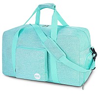 24 Foldable Duffle Bag 60L For Travel Gym Sports Lightweight Luggage Duffel By Wandf 24 Inches 60 Liter Mint Green Denim 24